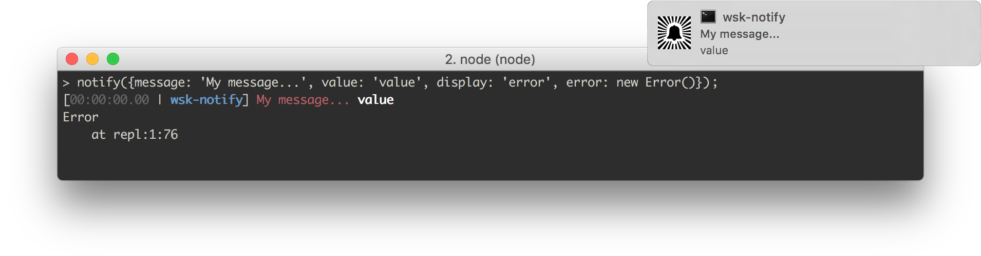 error-object display